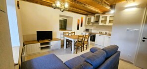 Casa, 2 habitaciones, Terraza, vista al jardín | Sala de estar | Televisión 