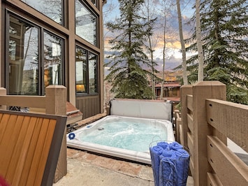 Private hot tub to relax in after a full day of mountain fun!