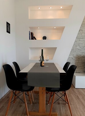 Apartment, 2 Bedrooms, Smoking, Balcony | Dining - Modern Apartment With Seaview (Rab)