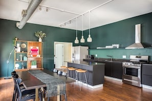 Fridge, microwave, oven, stovetop - The Orleans - Entire Building - With Rooftop Deck! (Chicago)