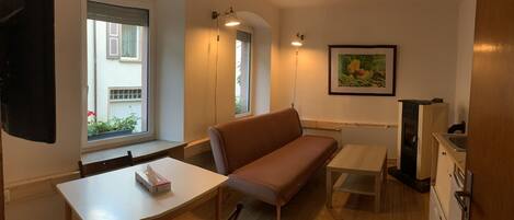 Fernseher, Kamin, Bücher