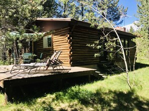 Terrace/patio - Cabin in the Woods.  (Island Park)