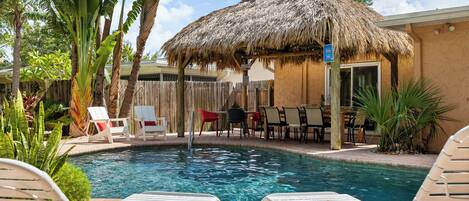 Piscine extérieure, piscine chauffée