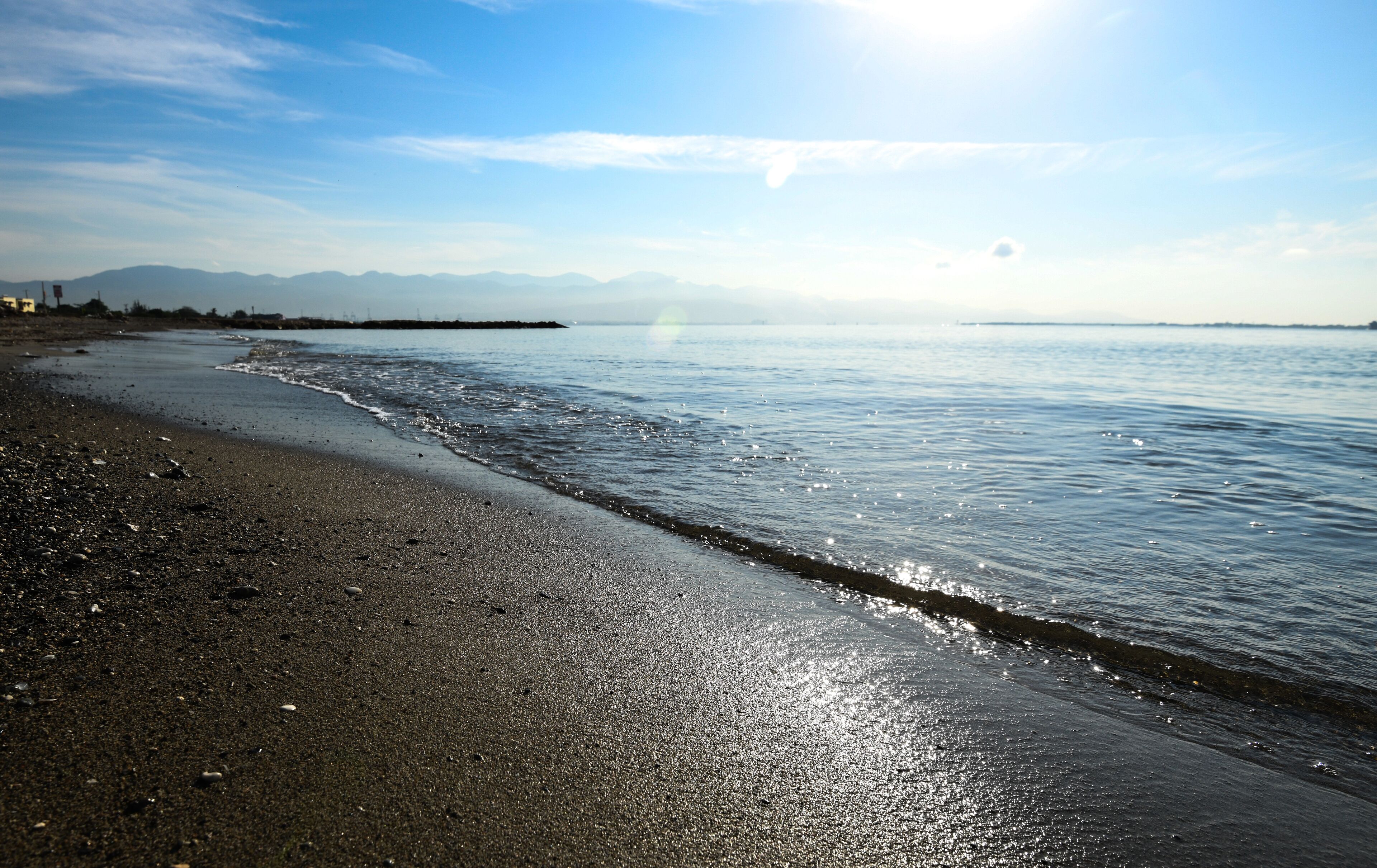 On the beach, beach towels