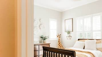 5 bedrooms, iron/ironing board, travel cot, WiFi