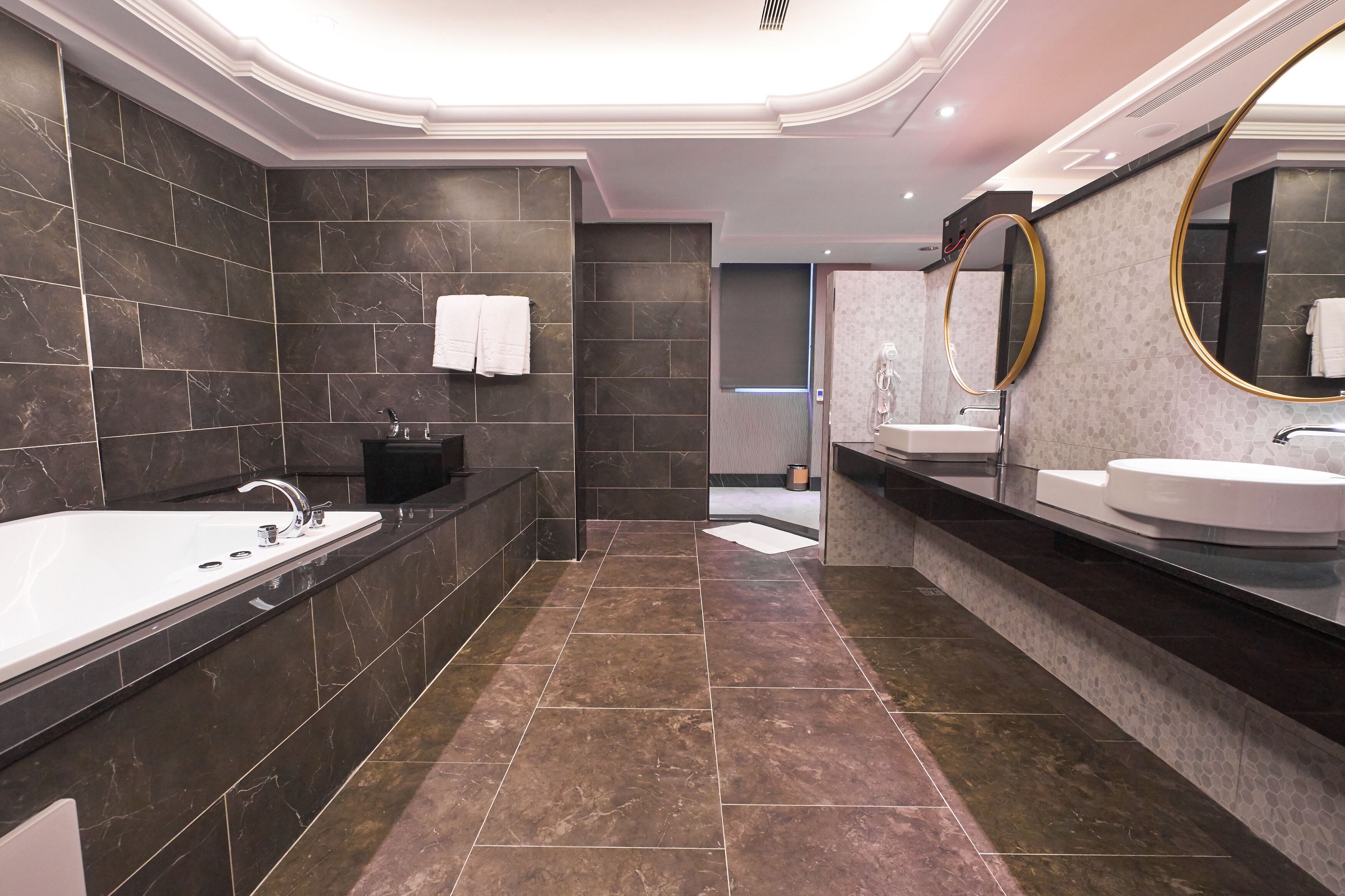 vip room(check in time  8pm) | bathroom | jetted bath, rainfall showerhead, free toiletries, hair dryer
