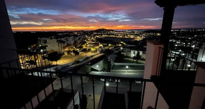Light, airy and peaceful, top floor apartment with stunning views