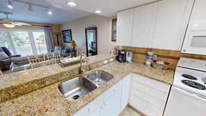 Condo, 2 Bedrooms | Private kitchen | Fridge, coffee/tea maker, toaster - Seacrest 210 is a 2 BR on Gulf side of Okaloosa Island by RedAwning (Fort Walton Beach)