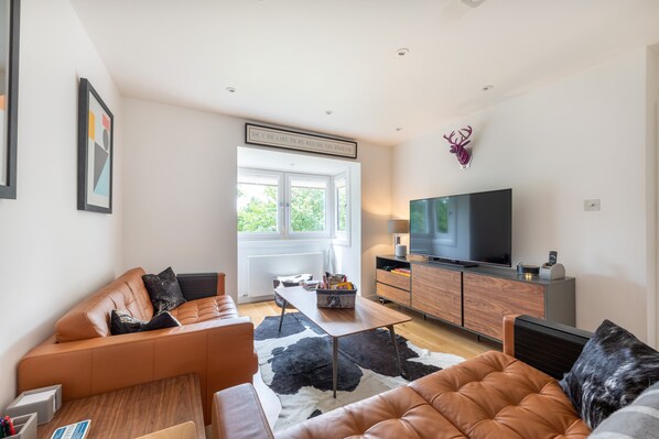 Smart TV, books, stereo