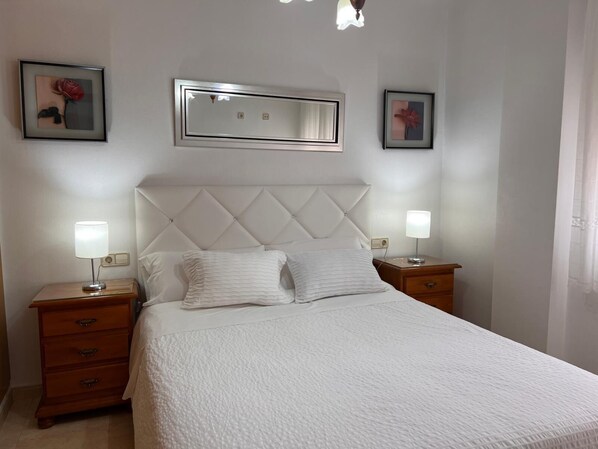 1 bedroom, iron/ironing board, bed sheets