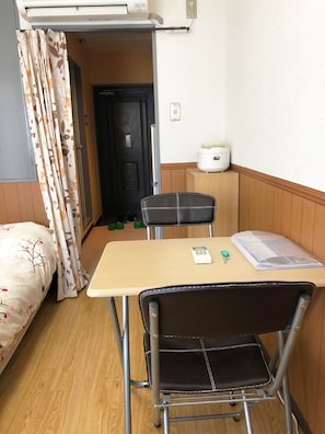 1 bedroom, desk, laptop workspace, iron/ironing board