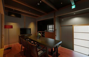 Traditional House, 3 Bedrooms, Kitchen, Garden View | In-room dining - Tasokare Machiya House (Kyoto)