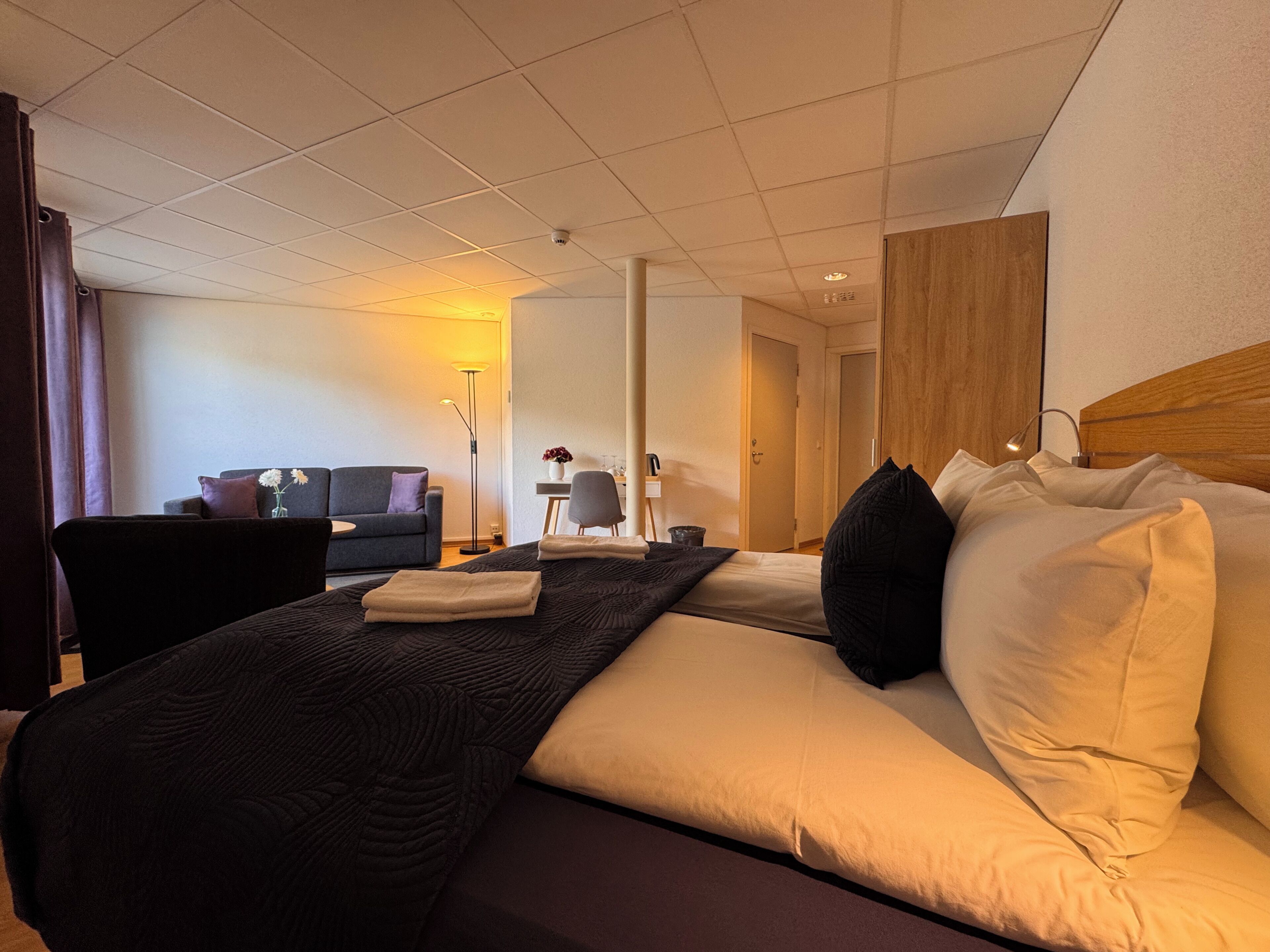 Junior Double Room, 1 King Bed with Sofa bed, Sea View | Premium bedding, minibar, desk, laptop workspace