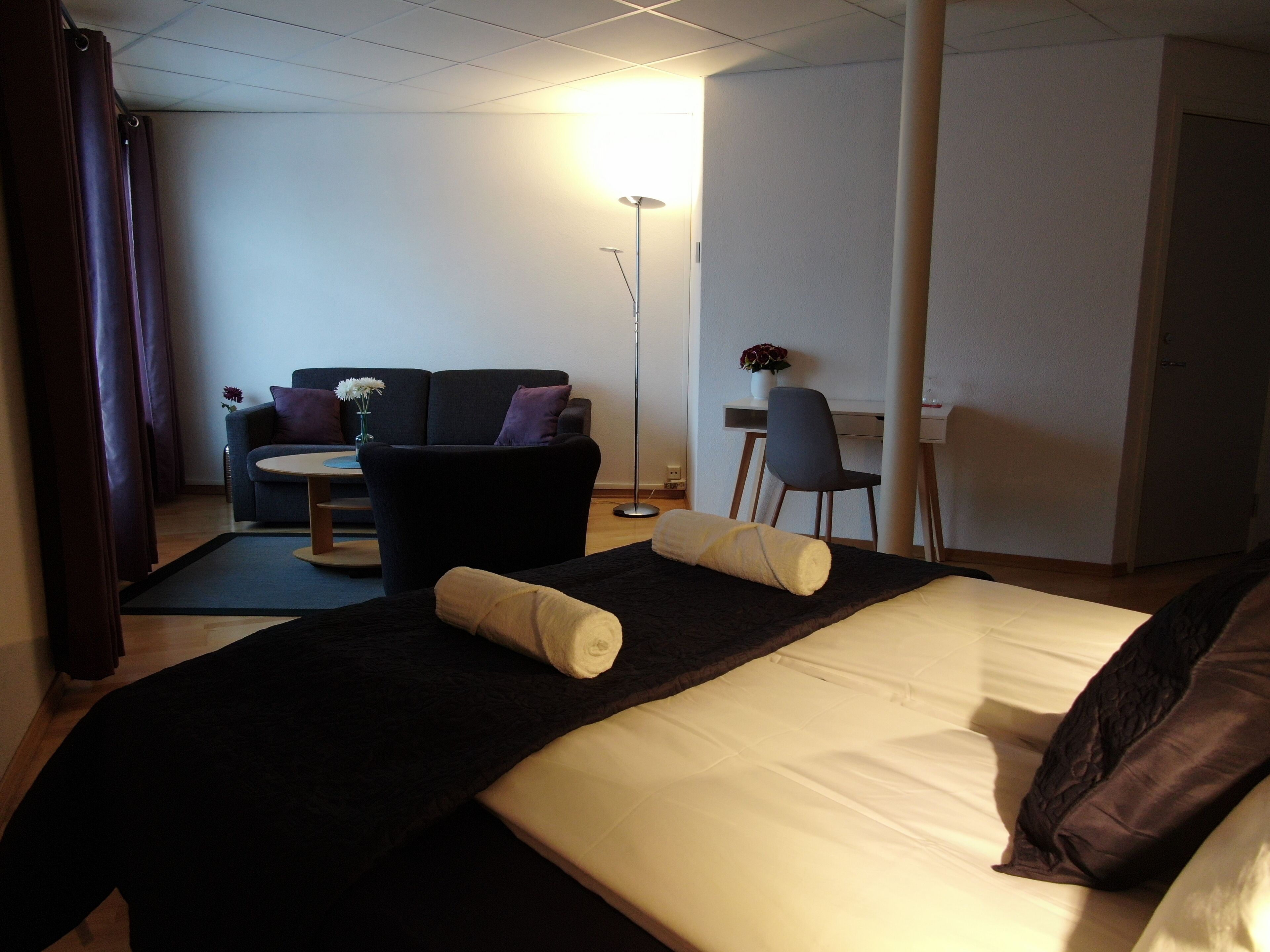 Dobbeltrom – panorama, 1 kingsize-seng med sovesofa, sjøutsikt | Sengetøy av topp kvalitet, minibar og skrivebord