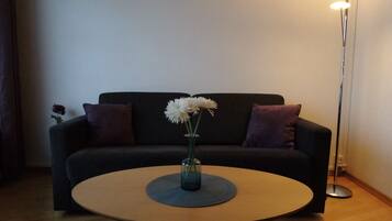 Panoramic Double Room, 1 King Bed with Sofa bed, Sea View | Living area | Heated floors