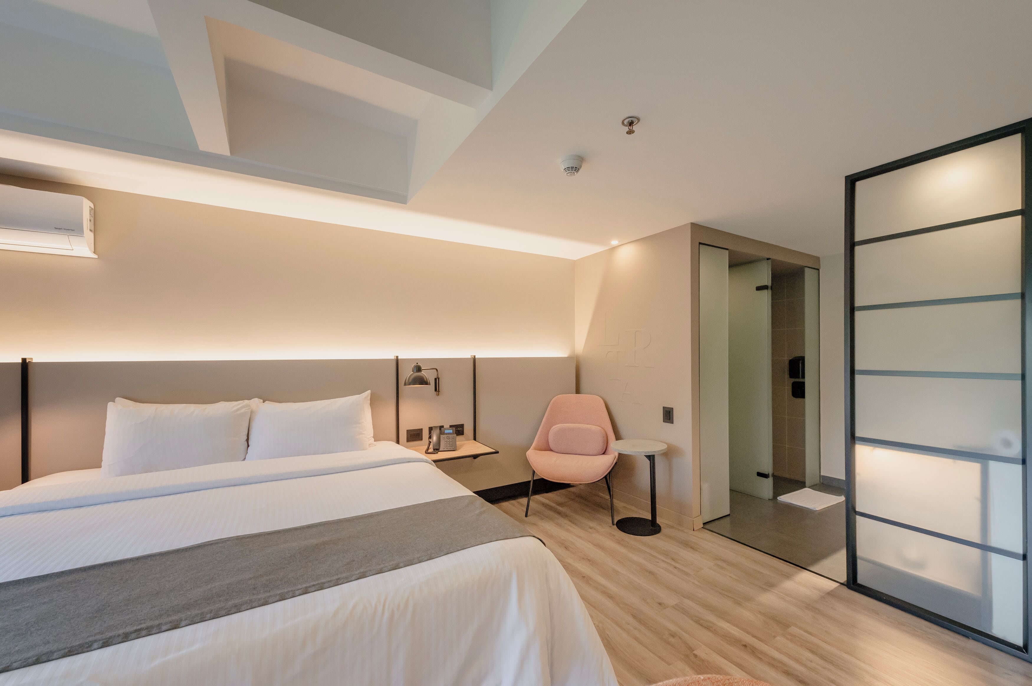 double room | in-room safe, desk, laptop workspace, blackout curtains