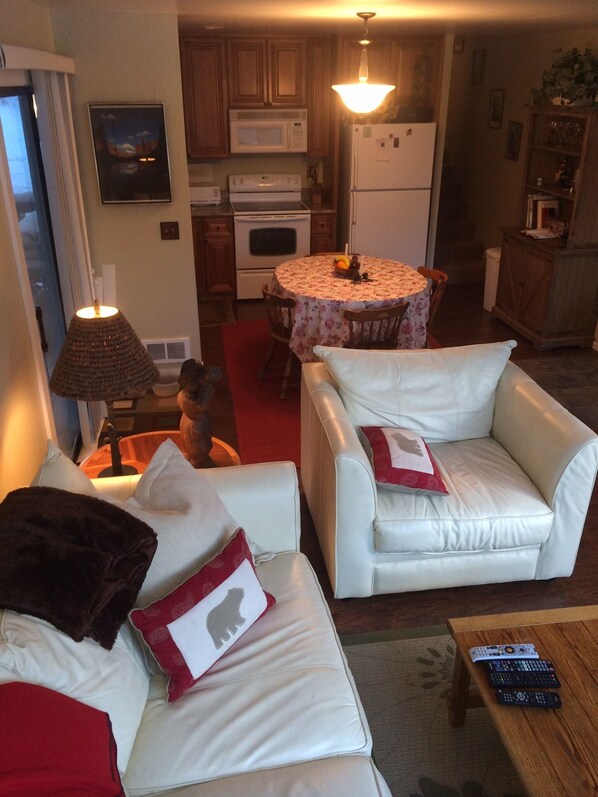 Smart-TV, Kamin, DVD-Player, Bücher