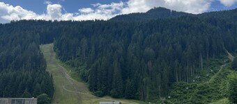 Mansard facing ski slopes and funbob 