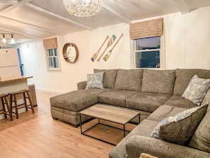 Smart TV, DVD player, books, video library