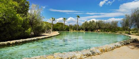 Una piscina al aire libre