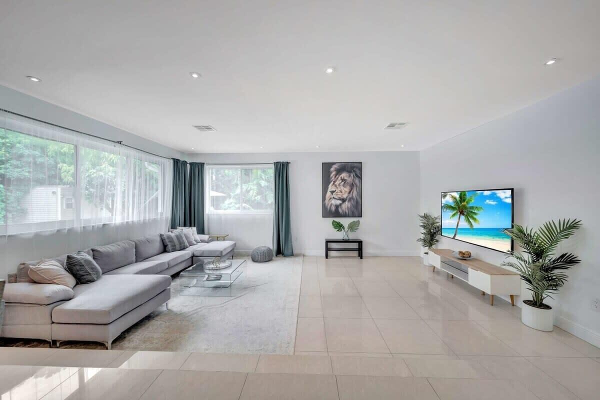 Een televisie, een open haard, Netflix en Hulu