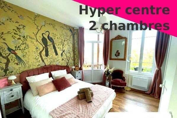 2 chambres, fer et planche à repasser, lit parapluie, Wi-Fi gratuit