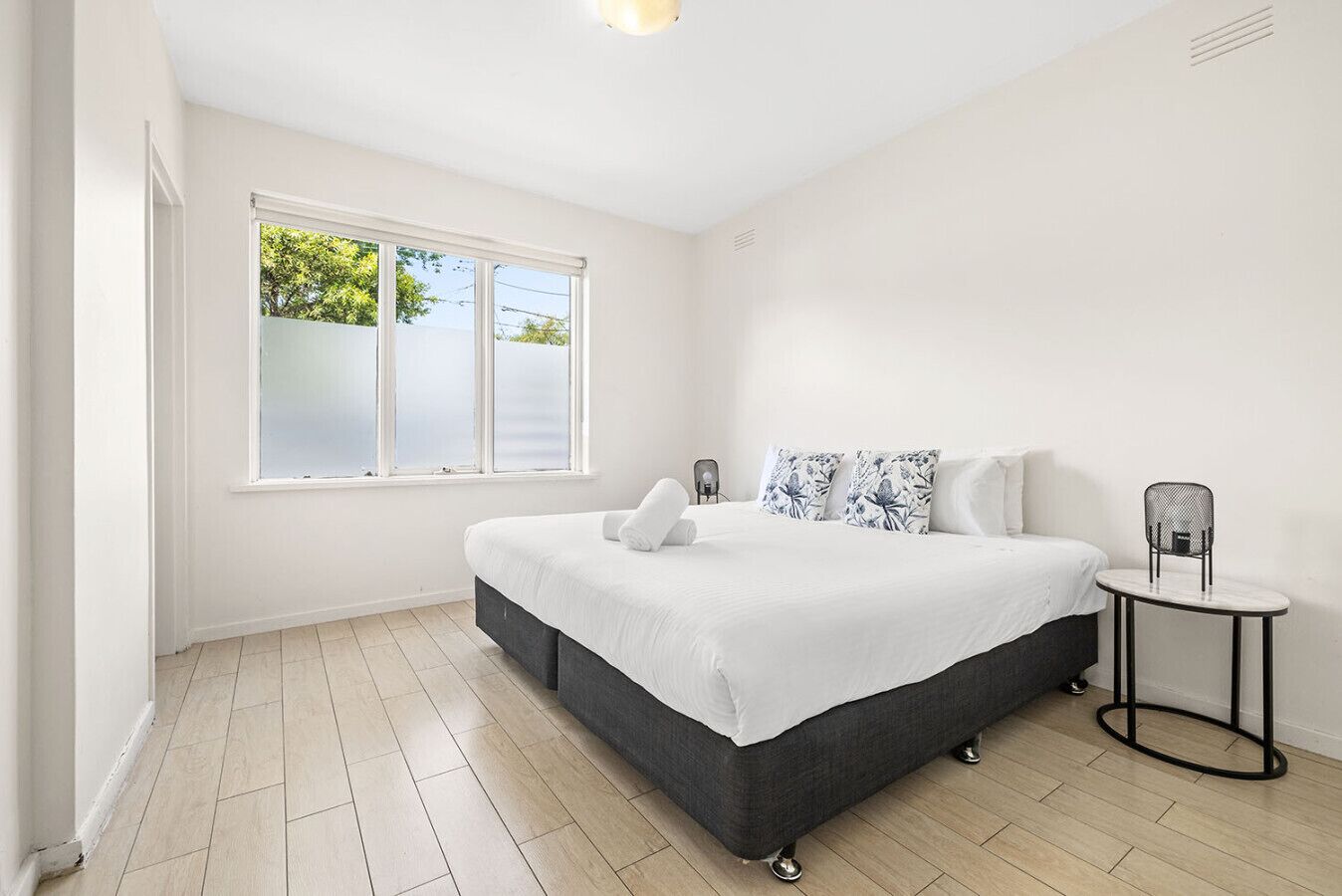 1 bedroom, desk, iron/ironing board, travel cot