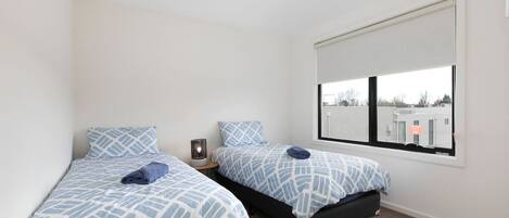 1 bedroom, desk, iron/ironing board, travel cot