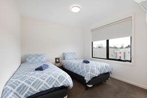 1 bedroom, desk, iron/ironing board, travel cot
