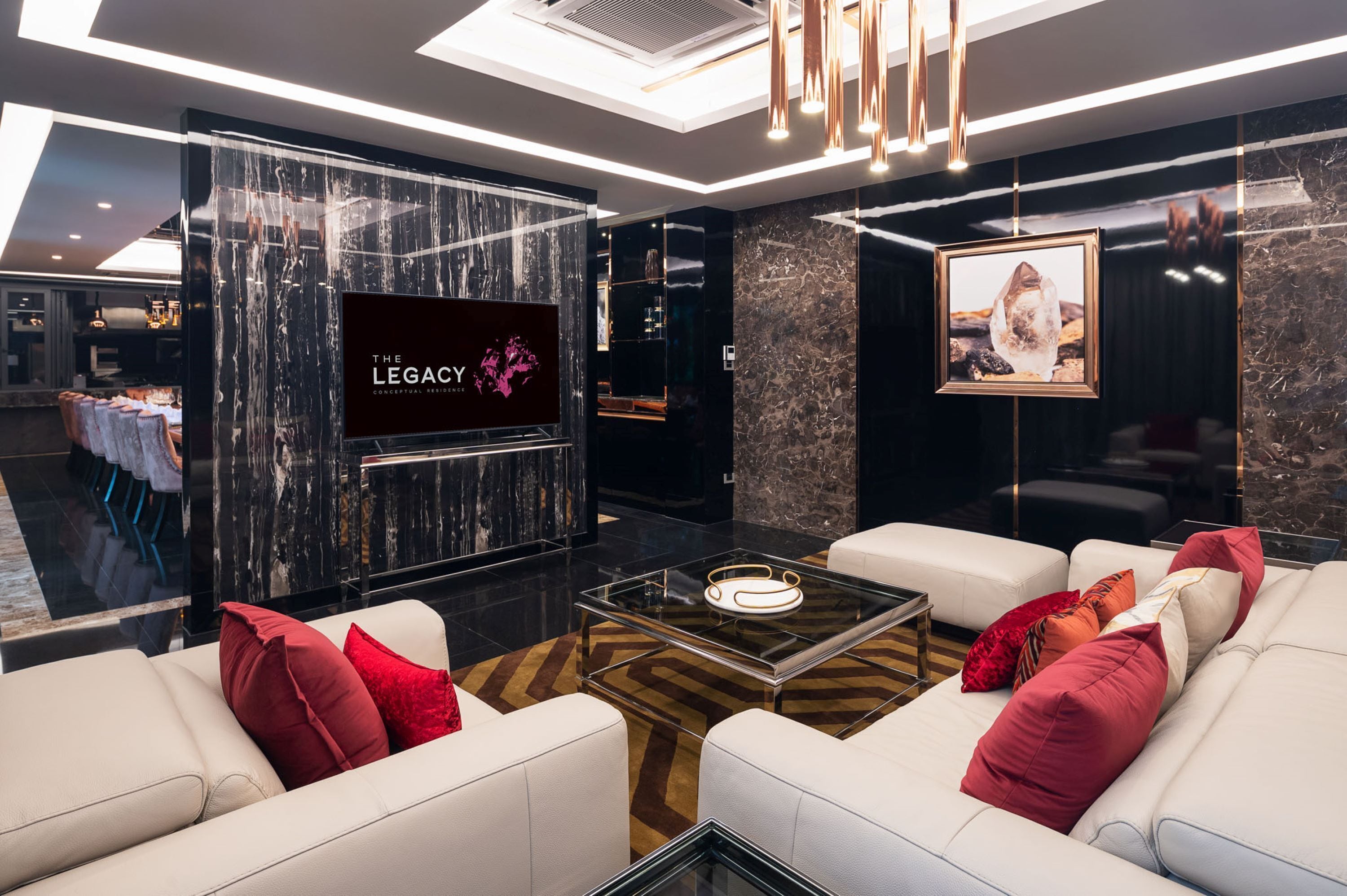 royal villa, 5 bedrooms | living area | 49-inch smart tv with digital channels, tv, ping pong