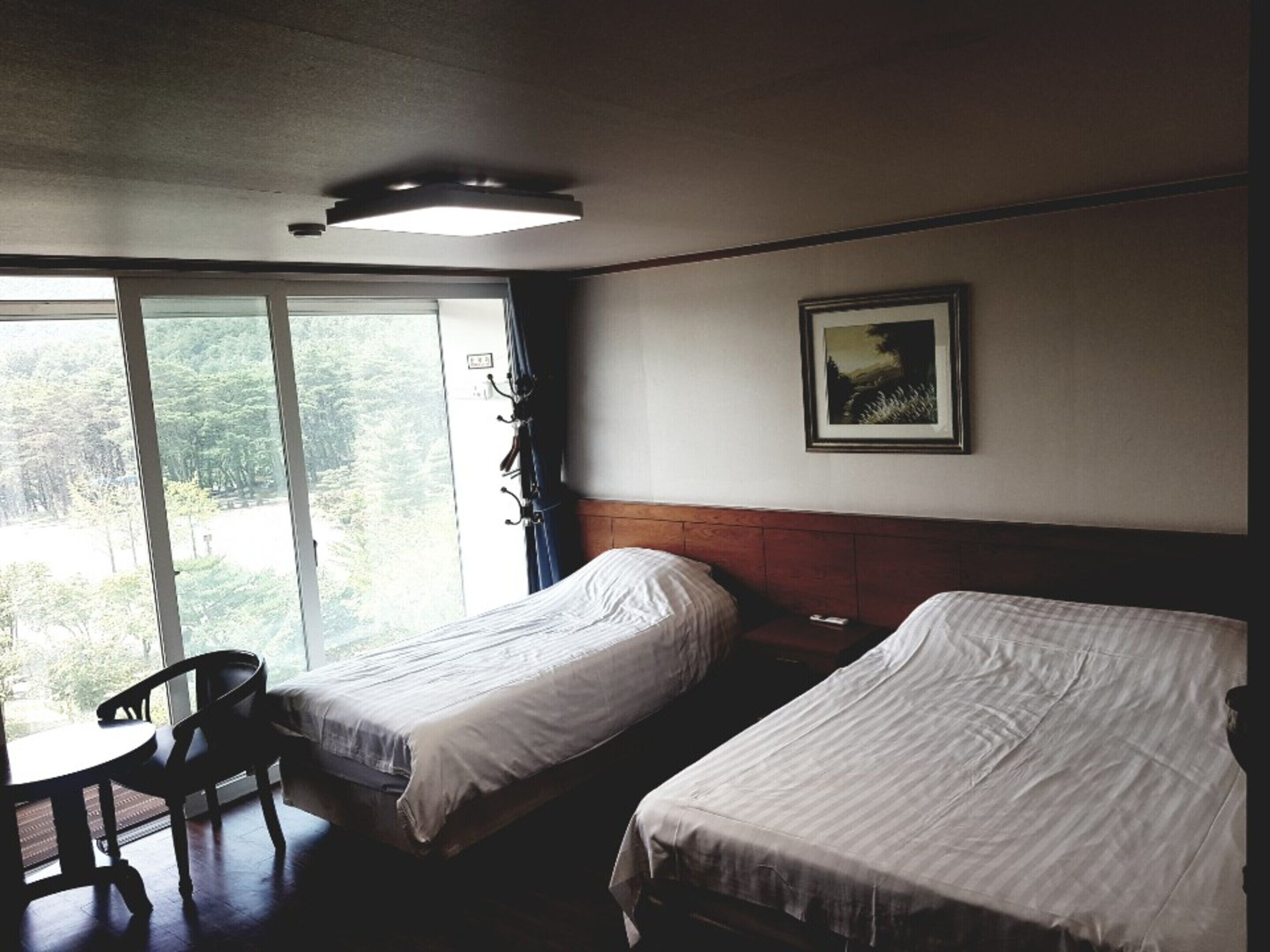 desk, blackout curtains, free wifi, bed sheets