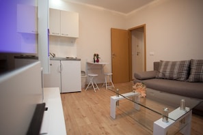 Basic Apartment, 1 Bedroom | Private kitchen | Fridge, microwave, stovetop, electric kettle