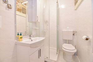 Comfort Apart Daire, 1 Yatak Odası | Banyo | Duş, saç kurutma makinesi, havlu, tuvalet kâğıdı