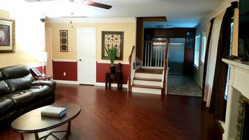 Smart-TV, Kamin, Netflix, Bücher