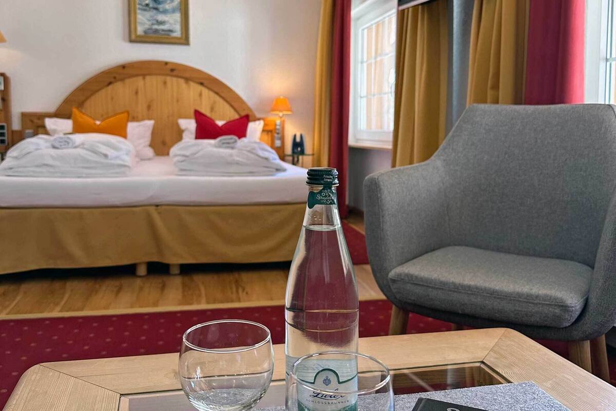 superior double room | down duvets, in-room safe, desk, laptop workspace