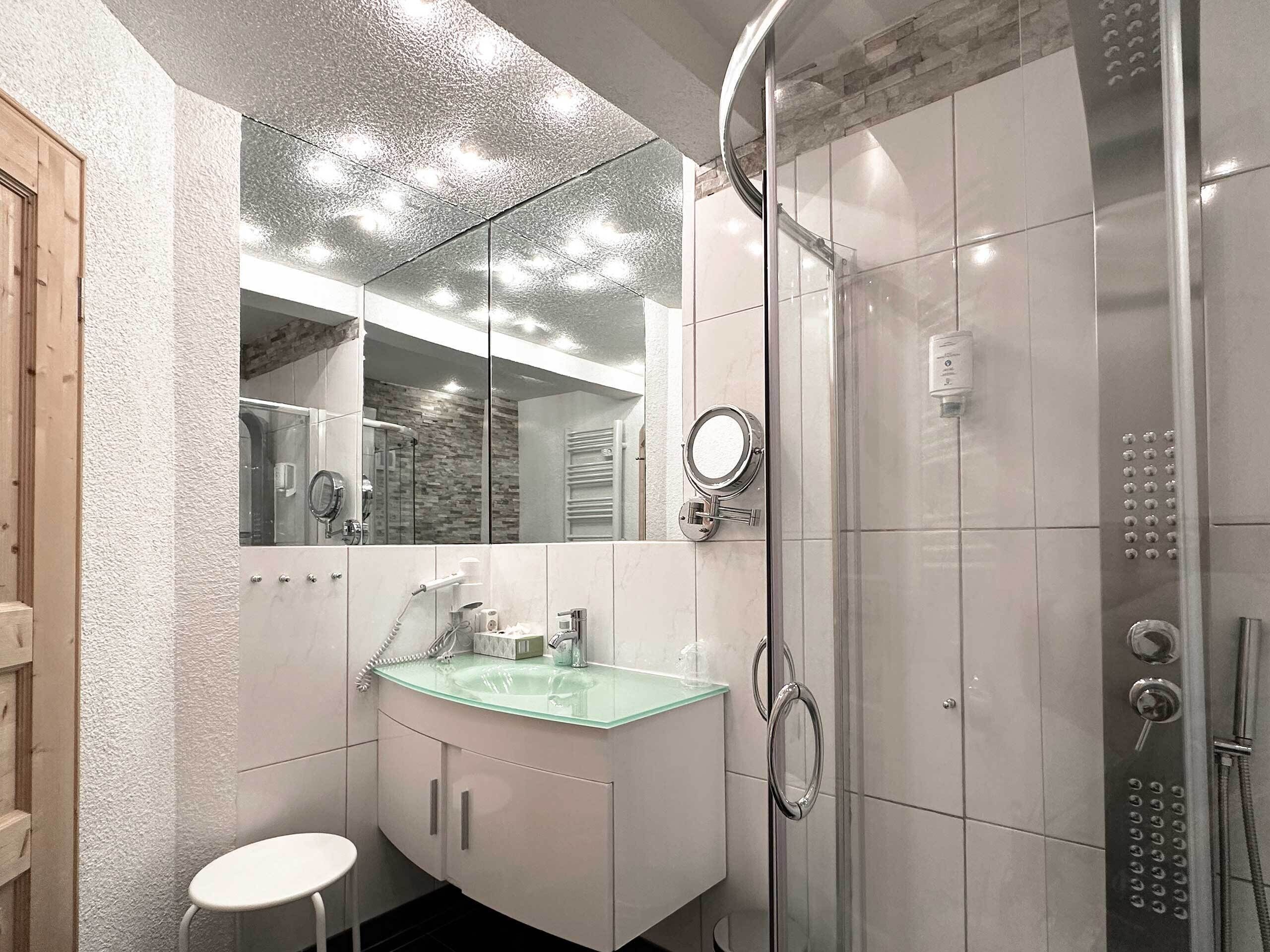 Hair dryer, towels