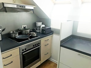 Panoramic Penthouse, 3 Bedrooms | Private kitchen | Fridge, oven, stovetop, cookware/dishes/utensils