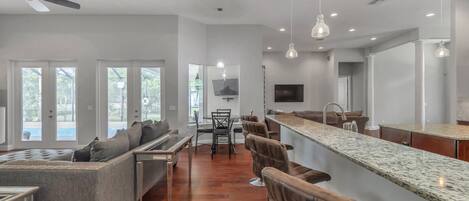 TV, video games, ping pong, stereo