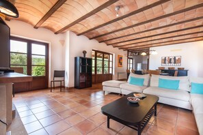 TV, caminetto, impianto stereo