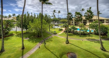 All the beauty and tranquility that Kauai has to offer starts with this lovely villa.