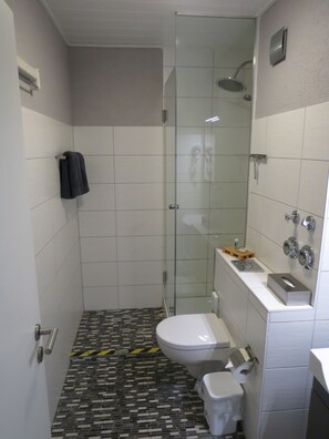 Shower, hair dryer, towels, soap - "Feel good", 58sqm, 1 bedroom, sunny, large balcony, view of the green (Braunlage)