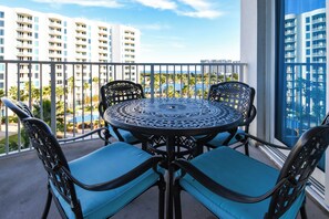 Outdoor dining - Cute 6th Floor Condo with Private Balcony View of Multiple Pools! (Destin)