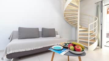 Junior Suite Split Level with Balcony | Sábanas de algodón egipcio y ropa de cama de alta calidad