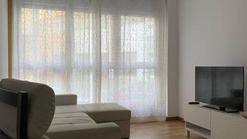 Una televisión, un reproductor de DVD