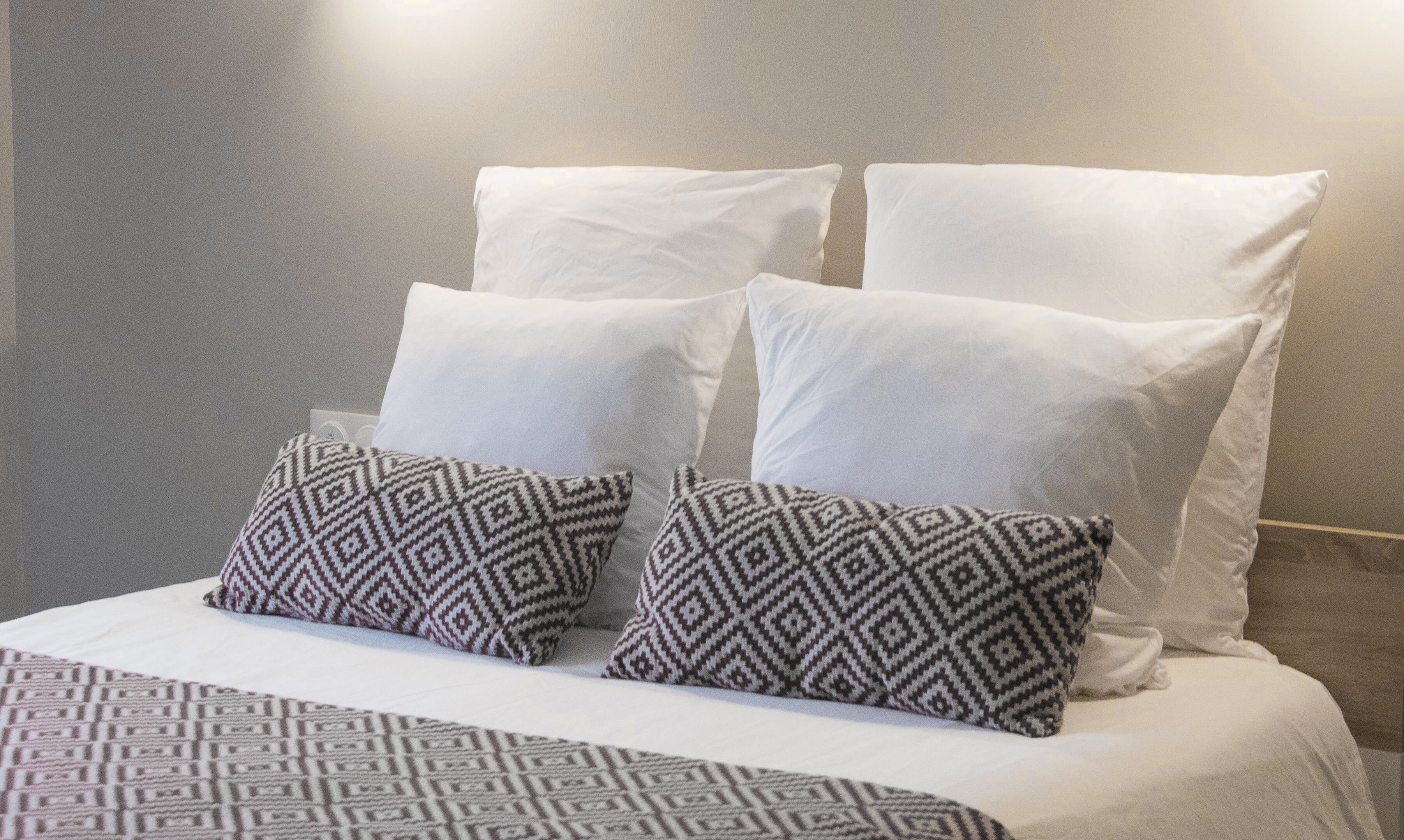 1 chambre, bureau, fer et planche à repasser, lit parapluie