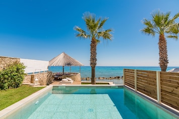 Sophisticated pool surroundings offering a sense of tranquility.