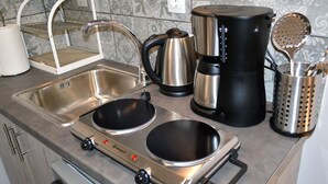 Apartment | Private kitchenette | Coffee/tea maker, fridge, stovetop, electric kettle - Cozy Studio Near Acropolis (Athens)
