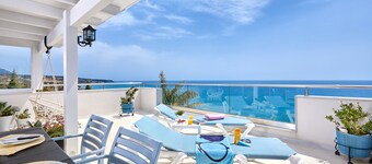 Modernes Apartment, sonnig, mit einzigartigem Blick auf das kretische Meer 