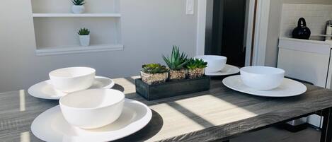 House, Multiple Beds (622 W. Laurel St. - Upper) | Private kitchen | Coffee/tea maker, full-sized fridge, microwave, oven