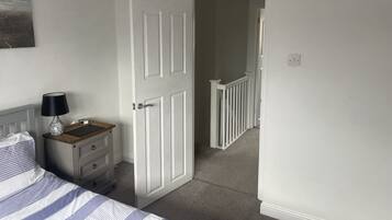 2 bedrooms, iron/ironing board, travel cot, bed sheets